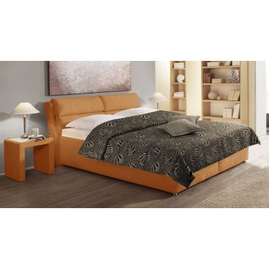 Polsterbett mit Bettkasten 100x200 cm orange