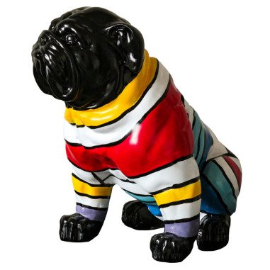 Sitzende Bulldogge mit Pulli B:32 cm