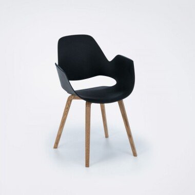Stuhl mit Armlehne FALK schwarz solid oiled oak Kein Sitzpolster