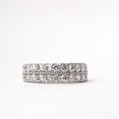Averie 1, 10 Ct Diamant Ewigkeit Ring in Rose Gold, Gelbgold, Weißgold Ring, V