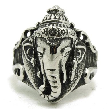 Gods&demons Ganesh Statement Ring Silber Edelstahl Bali Buddha