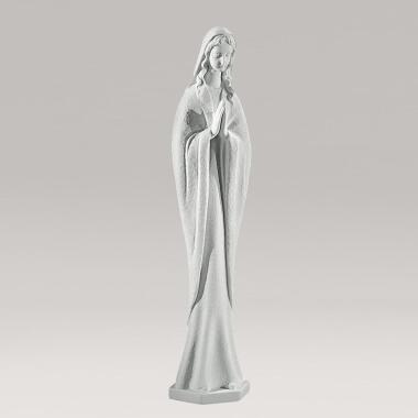 Grabfigur aus Marmorguss & Betende Maria Marmorguss Skulptur Maria Crossa