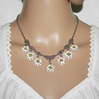 Halskette Mit Anhänger , Blumenanhänger Blumenmädchen