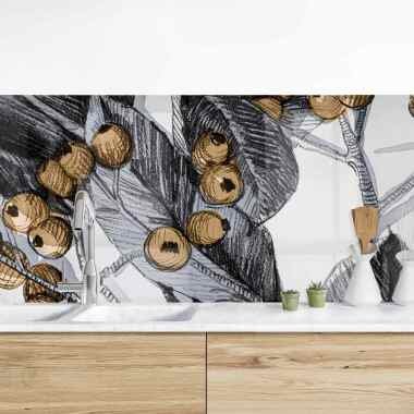 Küchenrückwand Aquarellbeeren