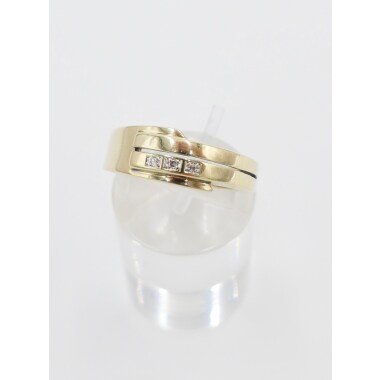 Massiver Damen Gelbgold Diamant/Brillant Ring 0, 03 Ct 585 14K Gr. 61 Us