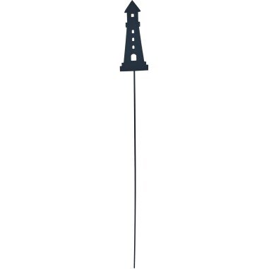 Metallstecker Leuchtturm 82 cm Dunkelblau