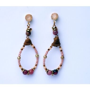 Modeschmuck Ohrringe von Sweet7 aus Perlen in Rosa