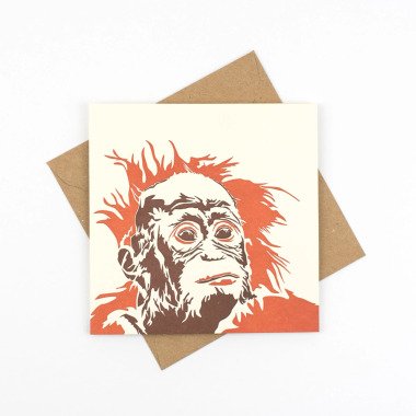 Orang-Utan Geburtstagskarte Letterpress Karten