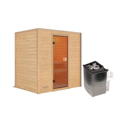 Sauna Selena SET naturbelassen mit Ofen 4,5 kW