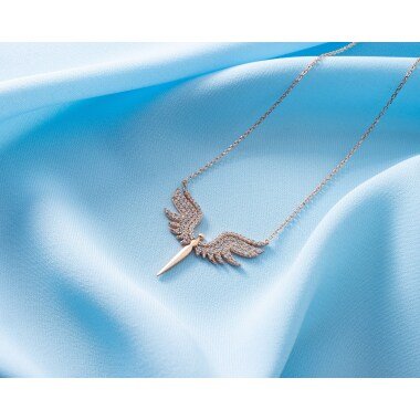 Schutzengel Flügel Halskette, Engelsflügel Benutzerdefinierte Namen Custom