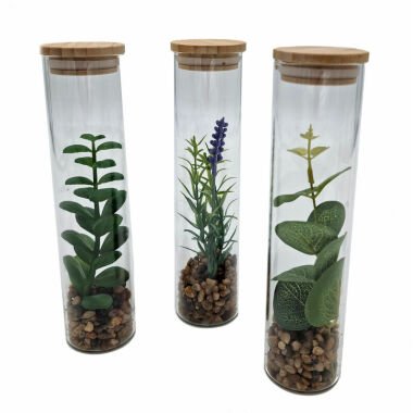 Spetebo Kunstpflanze in Glasvase ca. 20 cm
