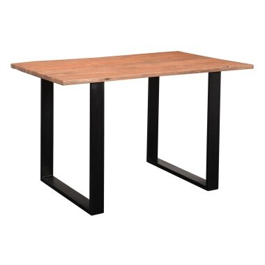 TABLES&CO Tisch 120x80 Akazie Natur Metall Schwarz