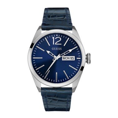 Uhrenarmband Guess W0658G1 Leder Blau 24mm