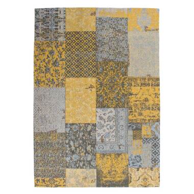 Vintage-Briefkasten & Vintage Design Teppich in Goldfarben und Grau Chenillegewe