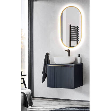 Bad Waschplatz Set mit LED Spiegel und Keramik