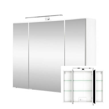 Badezimmer 3D Spiegelschrank 80 cm in weiß