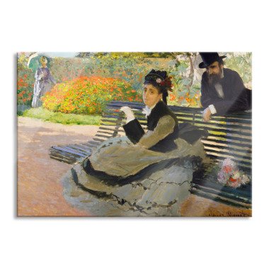 Claude Monet Camille Monet auf einer Gartenbank