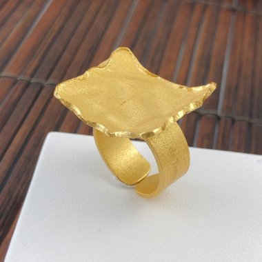 Gold Designer Ring Für Die Liebste Echt Silber Vergoldet Matt Gebürstet