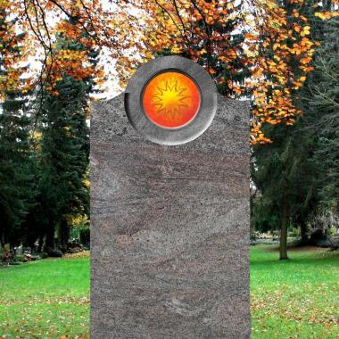 Grabstein für Kindergrab mit Glaselement & Granit Kindergrab Grabstein
