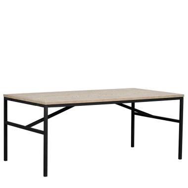Kiefern-Holztisch & Tisch aus Kiefer White Wash massiv 4-Fußgestell aus Metall