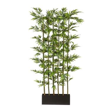 Kunstpflanze Bambus Raumteiler im Holzkasten, 195 cm