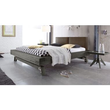 Massivholz-Bett Design in Akazie grau 160x200