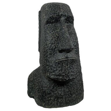 Moai Kopf Osterinsel Figur Skulptur Steinguss Statue Kunststein Schwarz 64cm