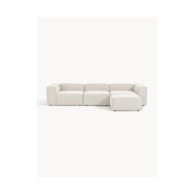 Modulares Sofa Lennon (4-Sitzer) aus Bouclé mit Hocker