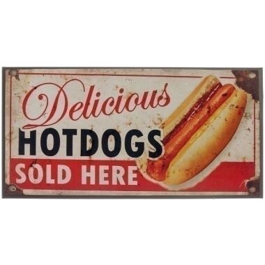 MyFlair Metallschild Delicious Hot Dogs