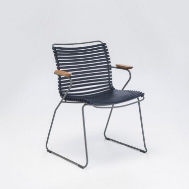 Outdoor Stuhl Click mit Armlehne dunkelblau