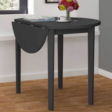 Runder Tisch & Runder Esstisch in Schwarz klappbarer Tischplatte