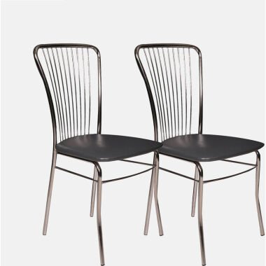 Set mit 2 modernen Stühlen aus Kunstleder