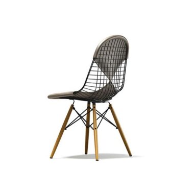 Vitra Wire Chair DKW-2 Ahorn hell, Leder 71 sand Sitzhöhe 43 cm