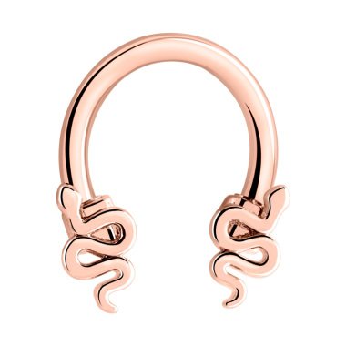 Circular Barbell mit Schlangen Design, Rosé Vergoldeter Chirurgenstahl/Rosé