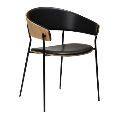 Dan-Form Crib Sessel Vintage schwarzes Kunstleder