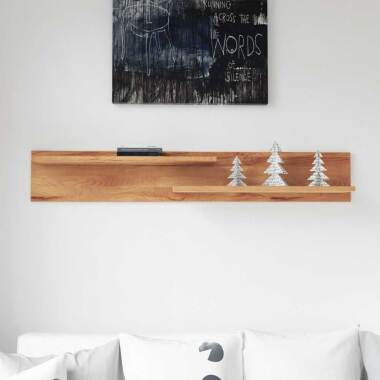 Designer Holzwandboard & Wandboard aus Kernbuche Massivholz 2 Ablagen