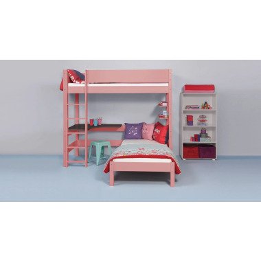 Eck-Etagenbett in rosa 140x200 cm Kids Town Color