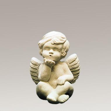 Engel Figur in Beige & Schöne Deko Schutzengel Skulptur aus Steinguss
