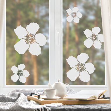 Fensteraufkleber No.UL476 Hibiskusblüten