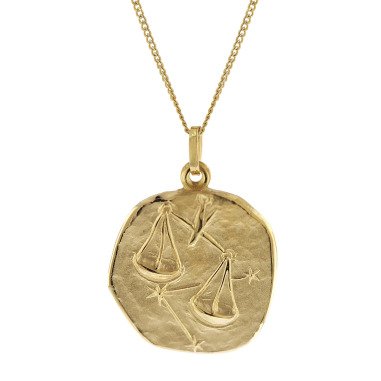 Herren Goldkette & trendor 41960-10 Waage Sternzeichen Ø 20 mm mit 333/8K Goldkette für Herren