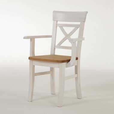 Kiefer-Stuhl & Armlehnstuhl aus Kiefer Massivholz Armlehnen (2er Set)