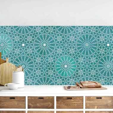 Küchenrückwand Marokkanisches Blumen Muster