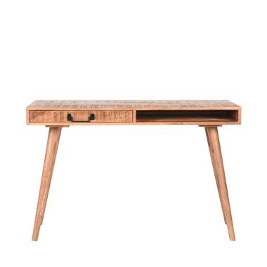 Loft Design Schreibtisch aus Mangobaum Massivholz einer Schublade