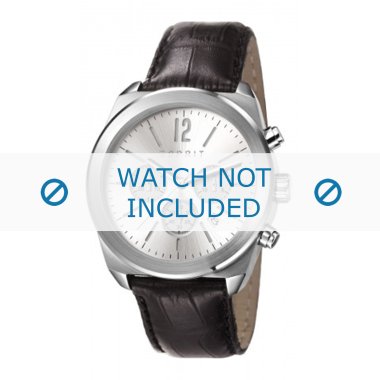 Uhrenarmband Esprit ES107571001-40L Kroko leder Schwarz 23mm
