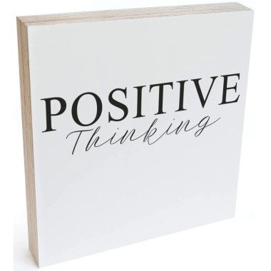 Wall-Art Holzbild Tischdeko Positive Thinking