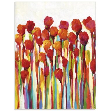 Artland Glasbild Strotzen mit Farben I, Blumenwiese