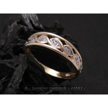 Bicolor-Ring aus Gold 585 & Gold Ring traumhaft Gold 585 bicolor Zirkonia