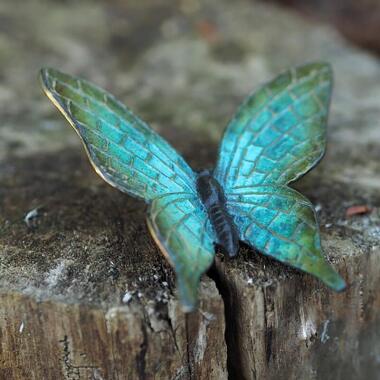 Blauer Schmetterling als Grabdeko aus Bronzeguss Schmetterling Jen
