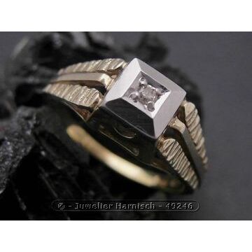 Gold Ring bewundernswert Gold 585 bicolor Diamant Goldring G