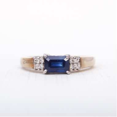 Gold-Verlobungsring & Ryan Saphir Diamant-Ring in Rose Gold, Gelbgold